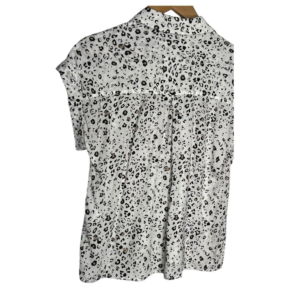 Rails Top Womens Xs Leopard Print Short Cuffed Sl… - image 7